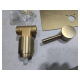 BWE Wall Mount Bathtub Faucet Brushed Gold Single Handle Modern Bathtub Faucet with Rough in Valve High Flow Filler Waterfall Tub Spout