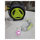 YASHINE Retractable Garden Hose Reel, Portable Hose Reel, 45+5FT with 10 Patterns Spray Nozzle, Adapts to standard US hose plugs, 50FT Hose Reel for Garden Watering Car Washing Pet -Green