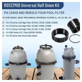 R0522900 Universal Half Union Fitting with O-Ring Replacement Parts Fit for Zodiac Jandy Pro Series Cartridge Filters CL, CS, CV, DE, and for Jandy JXI Pool and Spa Heaters