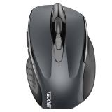 TECKNET Wireless Mouse (2.4G & BT5.0/3.0) Silent 4800 DPI Computer USB A & Bluetooth Mouse 6 Buttons, Wide Compatibility - Grey