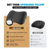 Hikenture Ultralight Inflatable Pillow with Removable Cover for Neck Lumber Support - Upgrade Washable Travel Air Pillows for Camping, Hiking, Backpacking (Grey)