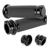 BlueStars 1\"/25mm Motorcycle Hand Grips Black  Compatible with Harley Davidson Sportster Dyna Softail Touring 883 1200 Nonslip Durable Rubber