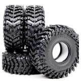HOBBYSOUL 1.0 Crawler Tires 64mm Tall Super Soft Sticky All Terrain Tyre for RC 1/18 TRX4M 1/24 AX24 SCX24 FCX24 Upgrades