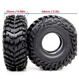 HOBBYSOUL 1.0 Crawler Tires 64mm Tall Super Soft Sticky All Terrain Tyre for RC 1/18 TRX4M 1/24 AX24 SCX24 FCX24 Upgrades
