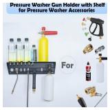 BANDUN Pressure Washer Gun Holder with Shelf,Foam Cannon Holder for Pressure Washer Wand,Pressure Washers Nozzle Tips,Soap Bottle Holder, pressure washer parts & accessories & attachments Storage Rack