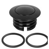 BHB Motorcycle Fuel Tank Pop-up Fuel Gas Oil Tank Cap Compatible With Harley Davidson Regular Thread 1982-2018 (Black)