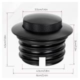 BHB Motorcycle Fuel Tank Pop-up Fuel Gas Oil Tank Cap Compatible With Harley Davidson Regular Thread 1982-2018 (Black)