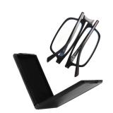 SKYOAK Evolved Folding Reading Glasses For Women Men Blue Light Blocking Anti UV Eyestrain Foldable Portable Compact Readers with Flat Hard Case Pocket Computer glasses 1.5 BLACK
