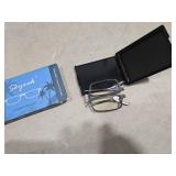 SKYOAK Evolved Folding Reading Glasses For Women Men Blue Light Blocking Anti UV Eyestrain Foldable Portable Compact Readers with Flat Hard Case Pocket Computer glasses 1.5 BLACK