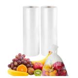 12\" x 16\" Clear Plastic Produce Bag on a Roll, Food Storage Bags for Vegetables, Bread, Fruits and Meat, Easy To Tear, Continuous Roll- 350 Bags/Roll - [2 Rolls]