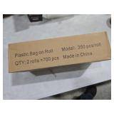 12\" x 16\" Clear Plastic Produce Bag on a Roll, Food Storage Bags for Vegetables, Bread, Fruits and Meat, Easy To Tear, Continuous Roll- 350 Bags/Roll - [2 Rolls]