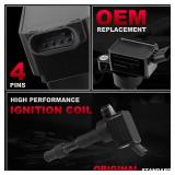 UF816 Set of 4 Ignition Coil Packs & Spark Plugs Compatible with 2016-2021 Hyundai Elantra Kona Sonata Hybrid Veloster Kia Forte Optima Hybrid Soul 2.0L Replace# 27300-2E601 49137 GN10877