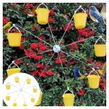 CYTGOUPER Ferris Wheel Standing Bird Feeder,Dynamic Design Endless Fun Outdoor Hanging Hummingbird Feeder with 8 Buckets,Halloween Ferris Wheel Bird Feeder for Outdoors