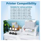 DEEIYUER Black Ink ET-2850 ET-3850 ET-15000 ET-4850 Ink Refill Bottles Black Compatible for ET 2850 ET 3850 ET-4760 ET-2760 ET-3830 ET 4850 ET-3843 ET-3950 ET-4950 2750 4750 3750 Printer
