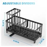 Cisily Black Sponge Holder for Kitchen Sink, Sink Caddy Organizer with High Brush Holder, Kitchen Countertop Organizers and Storage Essentials, Rustproof 304 Stainless Steel, Soap Dispenser Organize