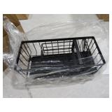 Cisily Black Sponge Holder for Kitchen Sink, Sink Caddy Organizer with High Brush Holder, Kitchen Countertop Organizers and Storage Essentials, Rustproof 304 Stainless Steel, Soap Dispenser Organize