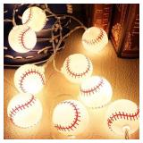 Baseball Decor for Boys Room,Baseball String Lights USB Powered 20 LED 14FT,Gift Decorative for Sports Theme Party Birthdar Christmas