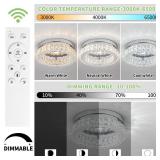 HOPGGIE 12 Inch Crystal Chandeliers LED Ceiling Light Flush Mount Ceiling Light Fixtures Modern Chandelier Light for Kitchen Closet Hallway Bedroom Foyer Laundry Room (Dimmable)