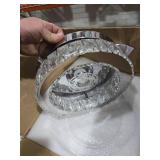 HOPGGIE 12 Inch Crystal Chandeliers LED Ceiling Light Flush Mount Ceiling Light Fixtures Modern Chandelier Light for Kitchen Closet Hallway Bedroom Foyer Laundry Room (Dimmable)