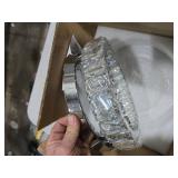 HOPGGIE 12 Inch Crystal Chandeliers LED Ceiling Light Flush Mount Ceiling Light Fixtures Modern Chandelier Light for Kitchen Closet Hallway Bedroom Foyer Laundry Room (Dimmable)