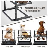 SHAINFUN Elevated Dog Bowls - Slow Feeder, Raised Stand with Two 1700ML Stainless Steel Bowls, Spill Proof Mat for Large & Medium Dogs