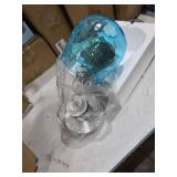 Touch Bedside Table Lamp for Bedroom, Vintage Small Touch Lamp for with Decorative Glass, Warm LED Bulb, 3 Way Dimmable Warm Light for Nightstand Living Room Desk,Ideal Gifts for Most Holiday Blue