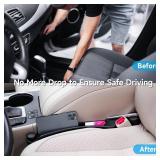 Givifive Car Seat Gap Filler Set of 2, Soft Foam Multifunctional Seat Side Gap Filler with Organizer & Hook Function, 3in1 Gap Stopper Universal Fit Car SUV Truck Fill The Gap Between Seat & Console