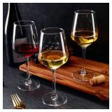 SHYRC Wine Glasses Set of 8, 12oz Clear Red/White, Long Stem Wine Glasses for Party, Wedding and Home