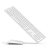 Wireless Bluetooth Keyboard with Numeric Keypad for Apple Mac OS, Rechargeable, Works with iMac, Mac mini/Pro, MacBook Air/Pro, iPad