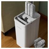 JOYMOOP Mop and Bucket Set with Wringer, Flat Mops for Floor Cleaning, Wall Mop Cleaner with Long Handle, Hardwood Floor Mop with 4 Microfiber Pads