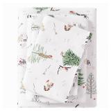 Great Bay Home 4-Piece 100% Turkish Cotton Flannel Sheet Set  Full  Winter Cats