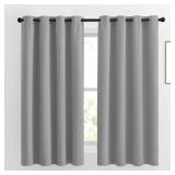 NICETOWN Bedroom Blackout Curtains Panels - Window Treatment Thermal Insulated Solid Grommet Room Darkening Drapes for Living Room (Set of 2 Panels, 52 by 63 Inch, Silver Grey)