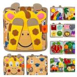 Cobelae Montessori Busy Book for Toddlers 1-3, Toddler Busy Board Felt Quiet Book, Baby Preschool Learning Activity Books Airplane Travel Toys for Kids Ages 1+ Year Old Boys Girls Gifts