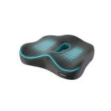 Memory Foam Seat Chair Cushion for Relieves Back Sciatica Pain Tailbone Pain Coccyx Degenerating Disc Orthopedic Osteoarthritis Prostate Cushion Low Back Pain Cushion Hip Shaping (Dark Gray)