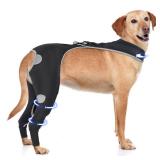 Reflective Dog Surgical Sleeve Breathable Back Leg Braces with a Back Buckle for Wound Protection and Stop Licking Highly Elastic Recovery Sleeve Post-Surgery for Large Dog, Cone Alternative Size L