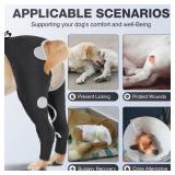Reflective Dog Surgical Sleeve Breathable Back Leg Braces with a Back Buckle for Wound Protection and Stop Licking Highly Elastic Recovery Sleeve Post-Surgery for Large Dog, Cone Alternative Size L