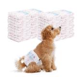 Disposable Dog Diapers Female 90 Count Doggie Diapers for Female Dogs (Waist 10-16.5 in S) Super Absorbent Small Doggie Diapers for Heat Excitable Urination or Incontinence - Pink