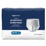 Amazon Basics Unisex Protective Underwear, Overnight Absorbency, Small/Medium, 16 Count, (1 Pack of 16)