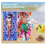 2 Pack Microfiber Thin Beach Towel Lightweight 71x32 Oversized Extra Large Sand Free Towels Quick Dry for Travel Pool Yoga Gym Sports Beach Accessories Vacation Essential Gift
