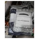 Renaiss Navy Stripes Shower Curtain White and Navy Blue Vertical Stripes Bathtub Curtain 72L x 72W Inch Nautical Style Bathroom Decor Polyester Fabric