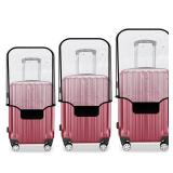 3 Pack Luggage Covers for Suitcase Clear PVC 0.4MM Thickened Waterproof Anti-Scratch Protector Sleeve Fits 20 24 28 Inch Baggage TSA Approved Travel Accessories