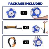 ELKCIP Classic deflated Soccer Balls Size 4/5 with Pump and Mesh Bag for Indoor Outdoor Lawn Game Training Practice Bulk Sport Gift for Teens Adults, Dark Blue, Size 4