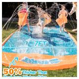 Slip Water Slide, 17ftx3 Lane Slip Water Slide for Kids Backyard Lawn,Summer Water Toys Outdoor Sprinkler with 3 Sliding Racing Lanes and 3 Inflatable Bodyboards