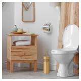 Blue Donuts Toilet Plunger with Holder for Bathroom, Multi Drain Suitable Also for Bathtubs, Quick Dry, Gold