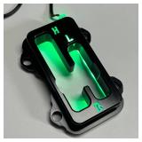 Motoparty Shifter Gate for Kawasaki KRX 1000/KRX 1000 4, Black Anodized Shift Gate with Green Led Backlighting Illuminated, Upgrade Heavy Duty Aluminum