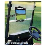 woleyi Golf Cart Tablet Holder Mount, 360° Adjustable, Metal Wider Clamp Arm for ZGO/Club Car/Yamaha/Other Golf Carts, for 4.7-13\" Device Like iPad Pro, Air, Mini, iPhone, Galaxy Tabs, Z Fold, Fire 