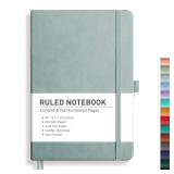 RETTACY Lined Journal Notebook, 192 Numbered Pages, A5 Medium Size (5.7