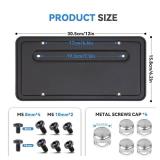 109684400B Rear License Plate Frames for Tesla Model Y and Model 3, Rear Plate Holder with Metal Stainless Steel Screws Cap and Screws, Rust Proof Rattle Proof Rear Plate Mounting Kit