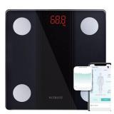 NUTRI FIT Bathroom Scale Smart Digital Bluetooth Scales for Body Weight, Body Fat, BMI Body Composition Analyzer Weighing Scale with High Precision Measurements Sync APP Heavy Duty 330lbs