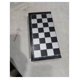 Chess Armory Magnetic 9.5 Inches Travel Chess Set - Folding Board with Storage Box & 2 Extra Queen.